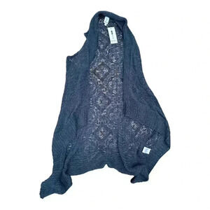 Madison Pholya Open Front Knit Sleeveless Sweater Small